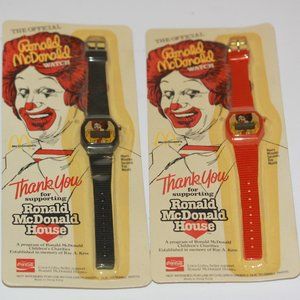 1984 RONALD McDONALD HOUSE WRIST WATCHES COCA COLA (1 RED & 1 BLACK)